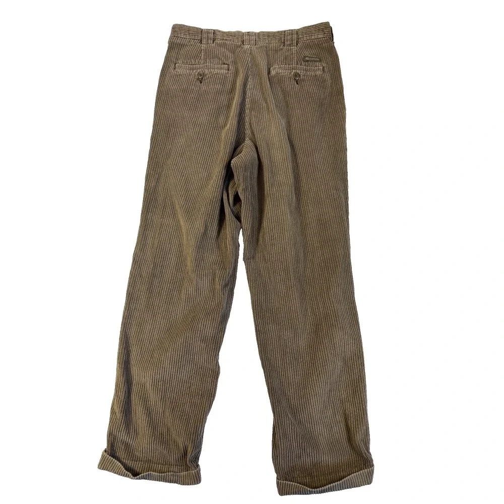 Savane Men's 32X30 Wide Wale Brown Oak Corduroy Pants Baggy Urban Streetwear